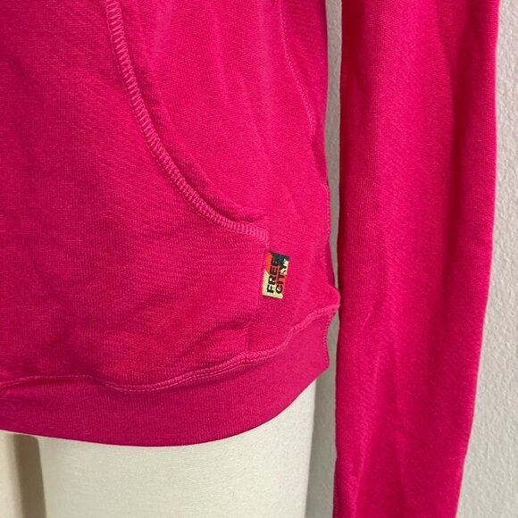 Free City Womens XS Pink Pullover Hoodie Life Nature Love Cotton USA Sweatshirt - Picture 6 of 9